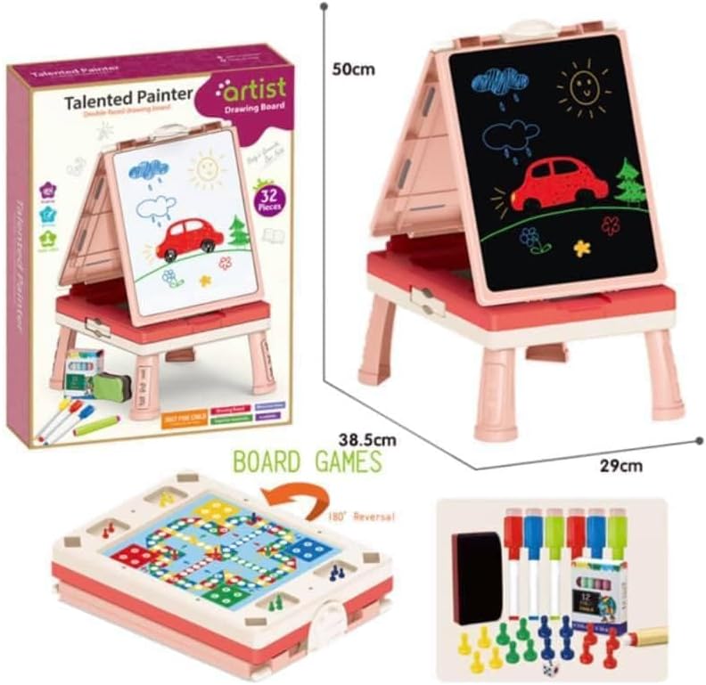 Talented Painter Double Face Drawing Board 31 Pieces - Pink