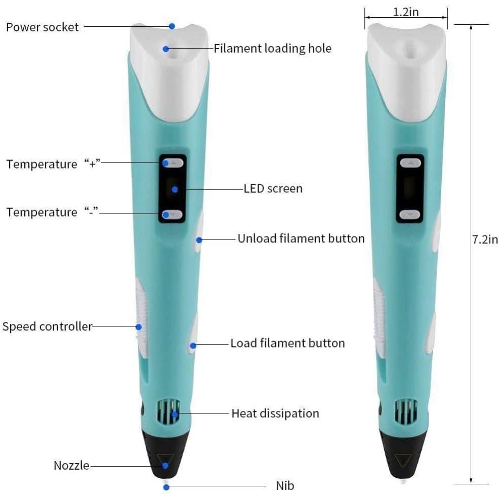 Scriptronics 3D Pen for Kids, 5m 3 Color PLA Filament, 3D Doodle Pen Creative Toys - Colors may vary