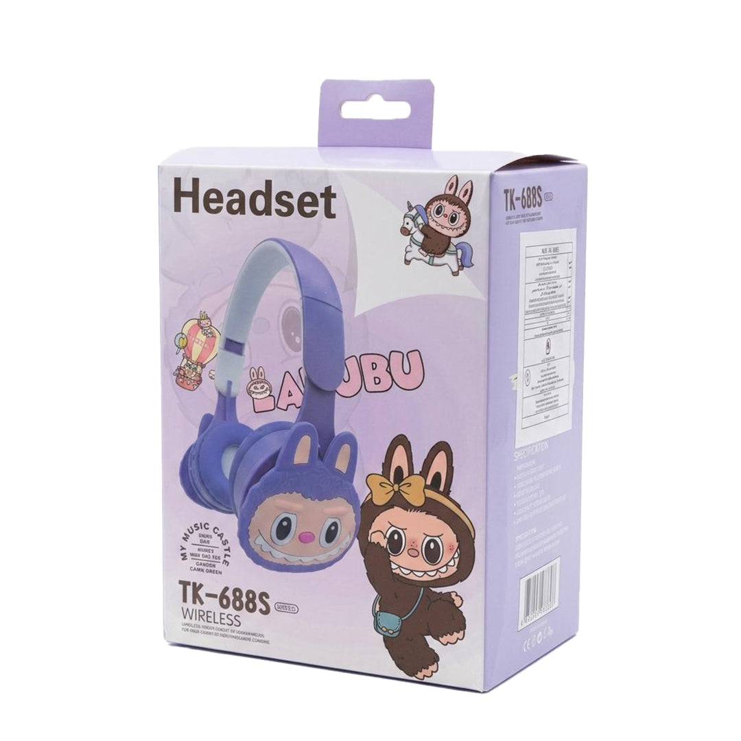 Wireless Bluetooth Headset Cartoon Lovely Pattern Stereo Foldable Earphone - Labubu