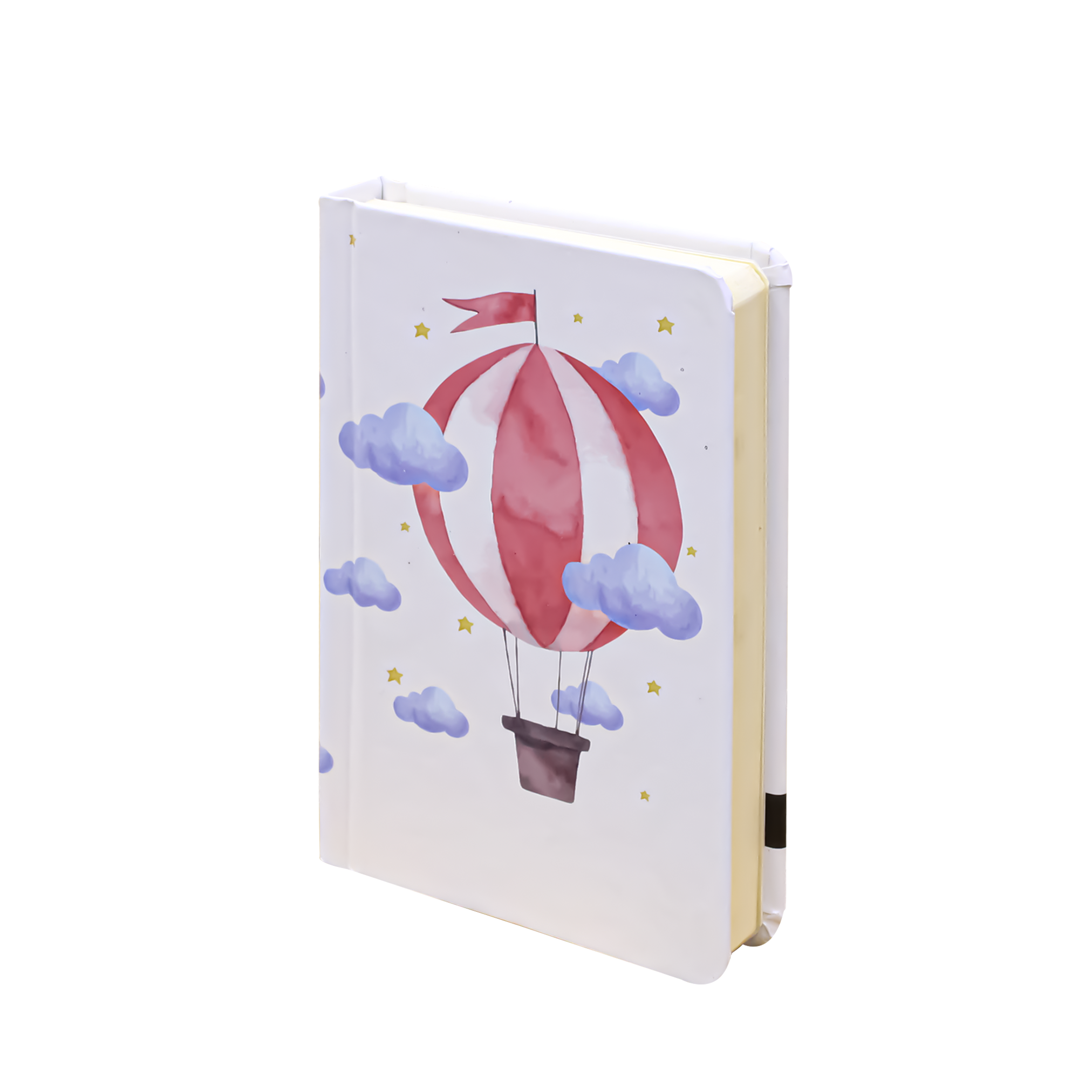 2BE Mini Notebook A7 With Rubber Band  - Pink & White Parachute