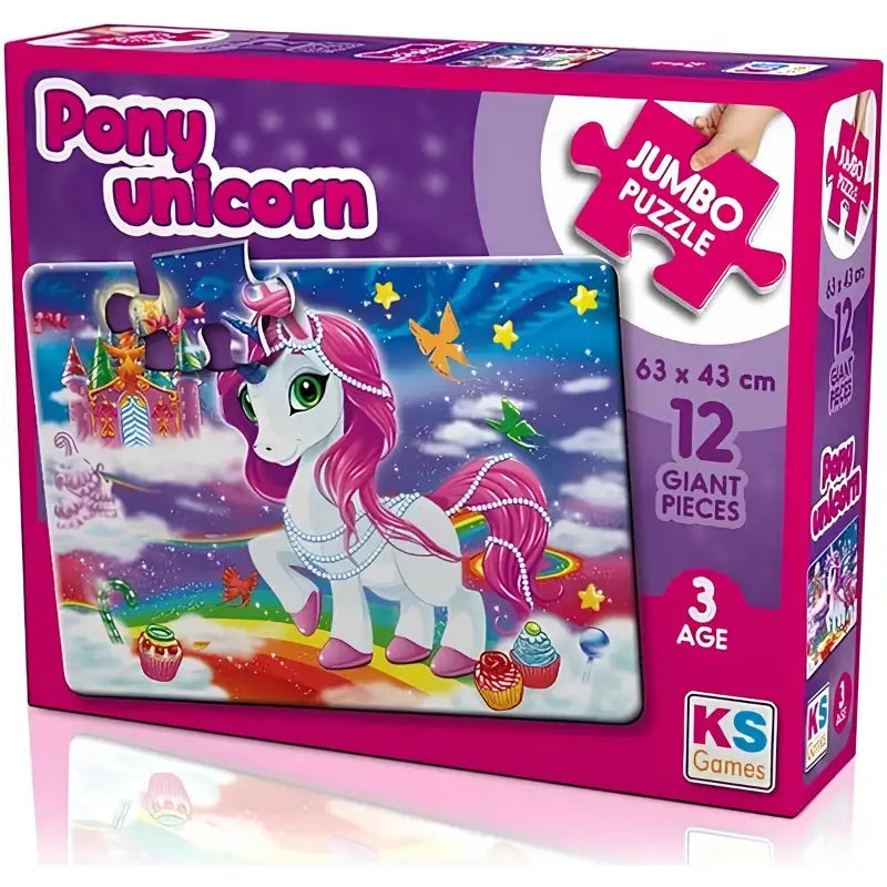 KS Puzzle Pony Unicorn 12 Piece Jumbo Size Puzzle