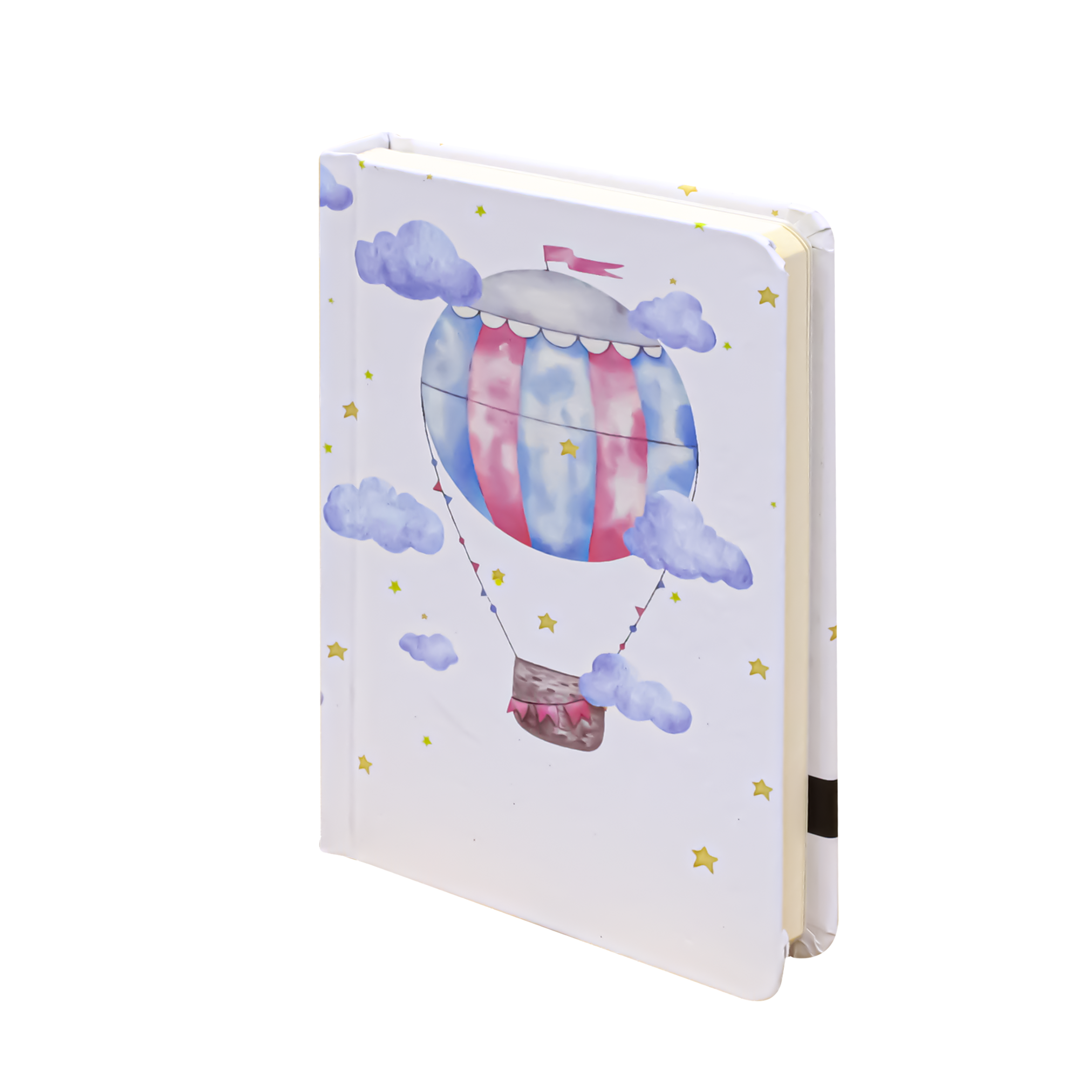 2BE Mini Notebook A7 With Rubber Band  - Pink & Blue Parachute