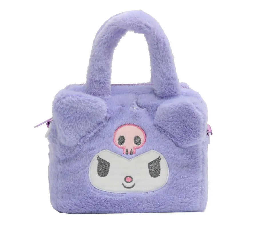 Kawaii Sanrio Bag Kuromi Plush Shoulder Bag Handbag Women Storage Bag - Purple