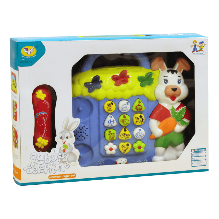 Rabbit Shaped Telephone with Musical Keys - Multi Color