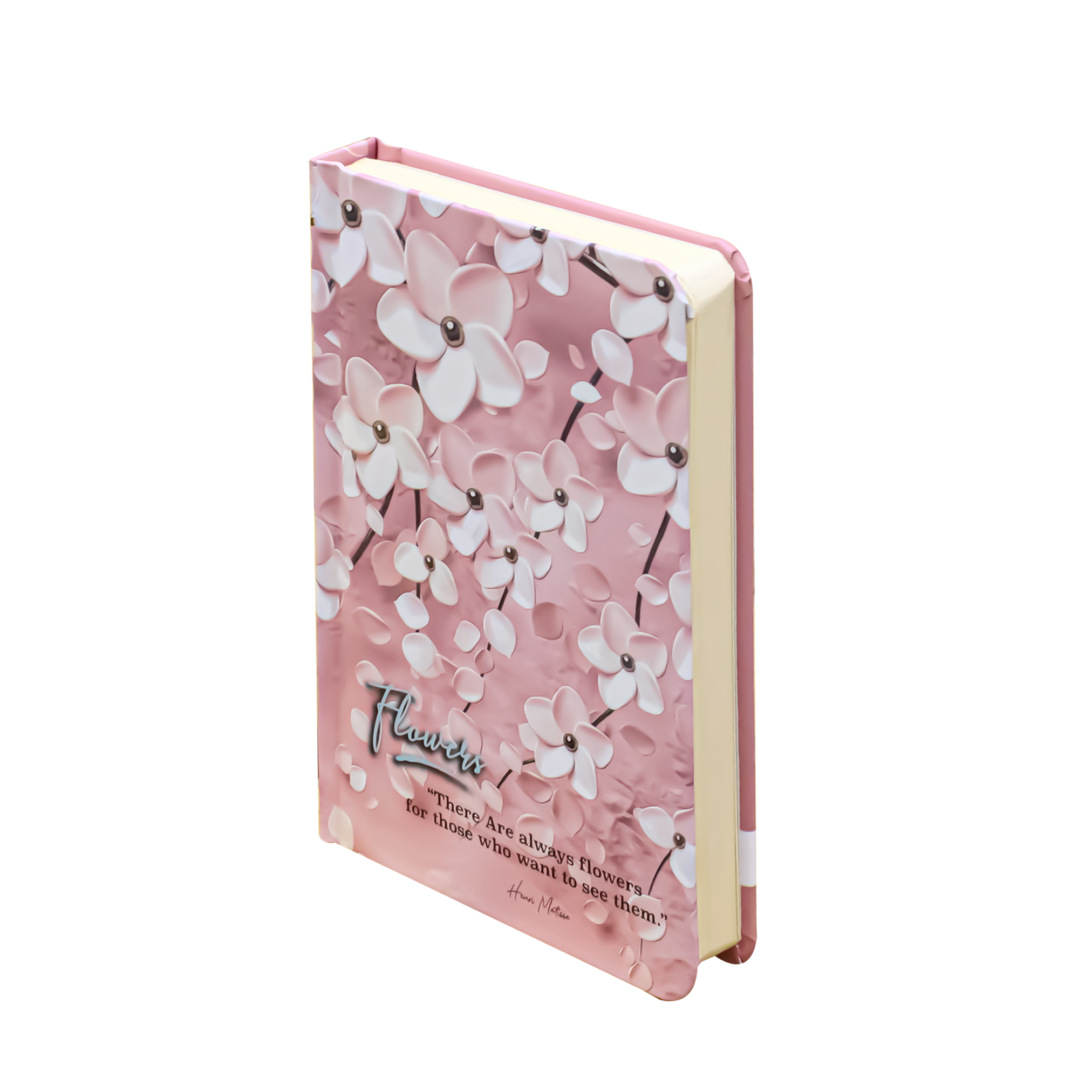 2BE Mini Notebook A7 With Rubber Band  - Flowers ( Pink )