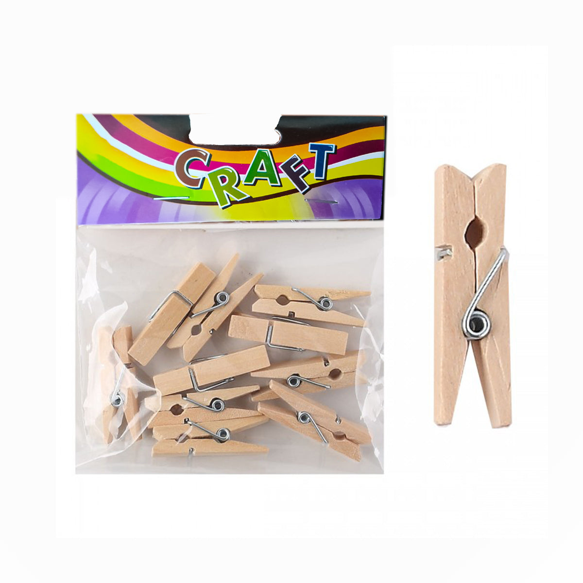 Craft Wooden Mini Clothes Pins – 12 Pieces
