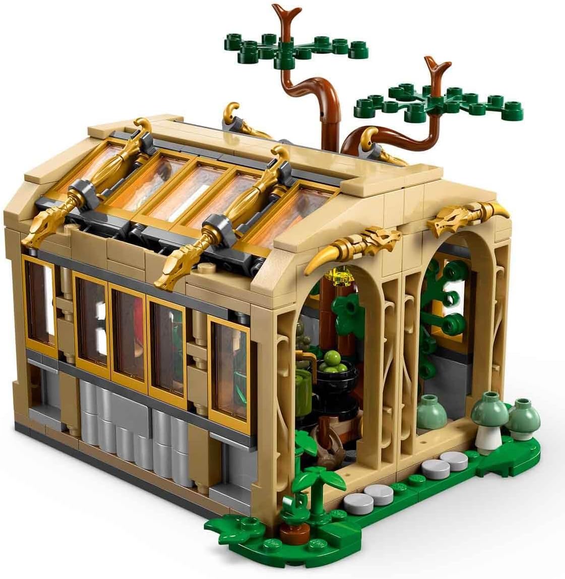 LEGO Harry Potter Hogwarts Castle: Herbology Class Set with Neville Longbottom, Hermione Granger & Prof. Sprout Minifigures - incl. 3 Mandrake Toy Plants - Gift for 8+ Year Old Girls & Boys - 76445