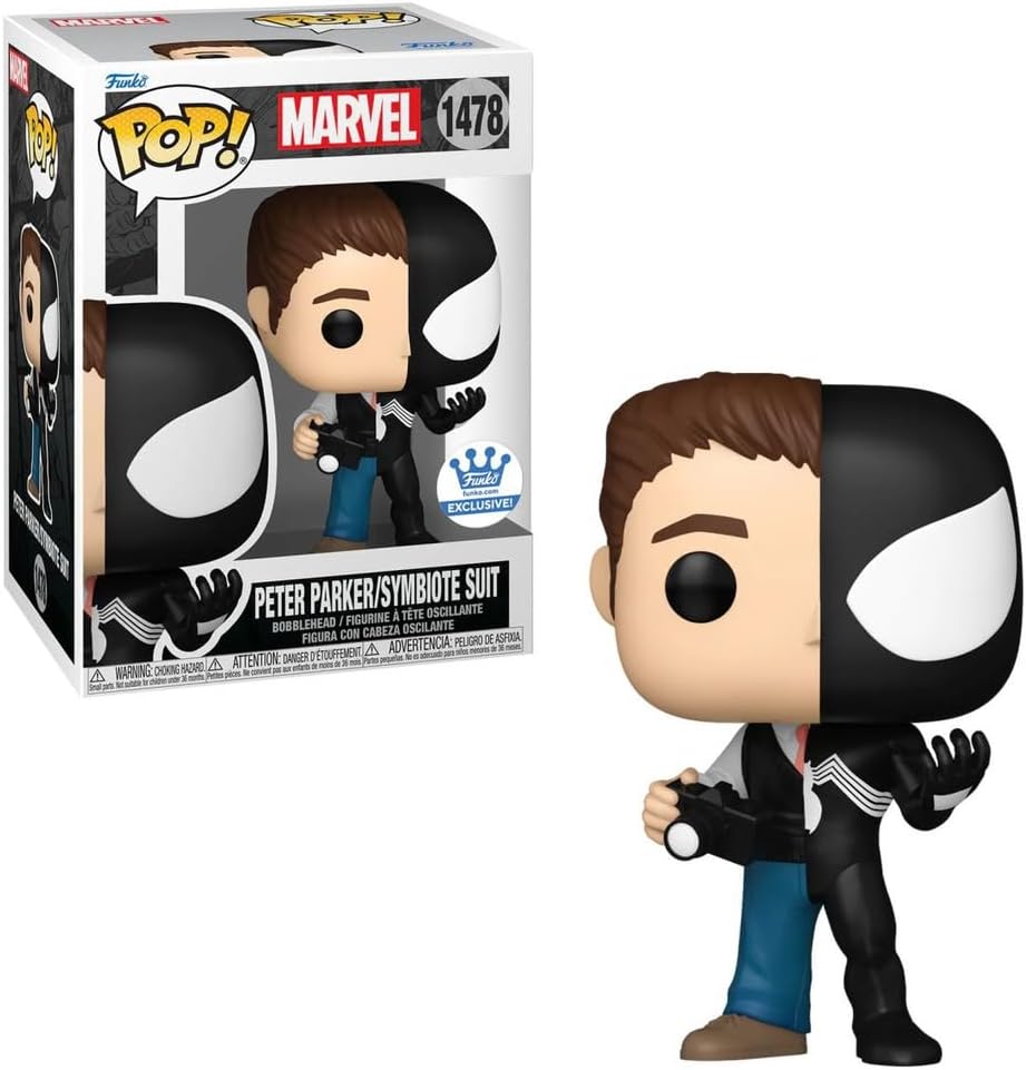 فانكو بوب! مارفل: بدلة بيتر باركر/سيمبيوت، دمية فينيل متحركّة ١٤٧٨