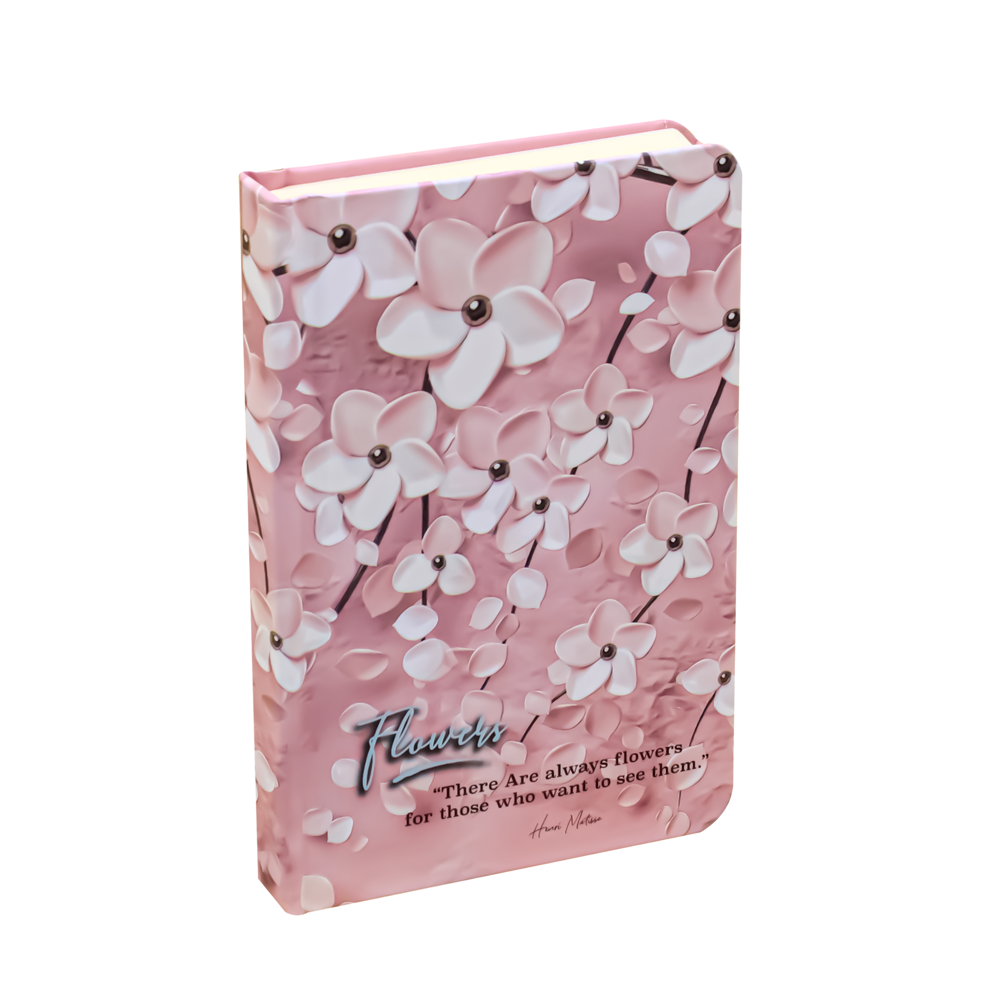 2BE Mini Notebook A7 With Rubber Band  - Flowers ( Pink )