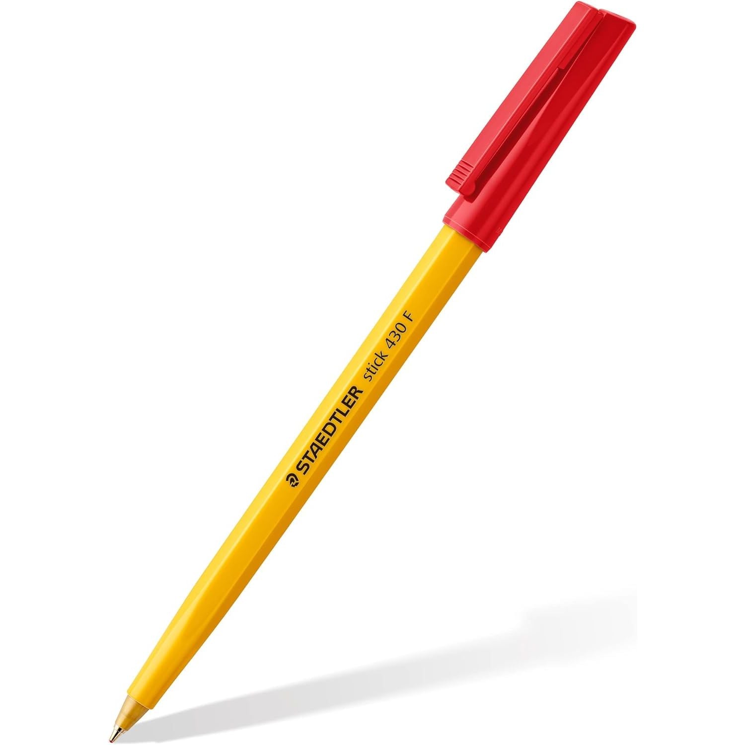 STAEDTLER Medium Stick 430 F-2 Ballpoint Pen Fine, Red, Pack of 10