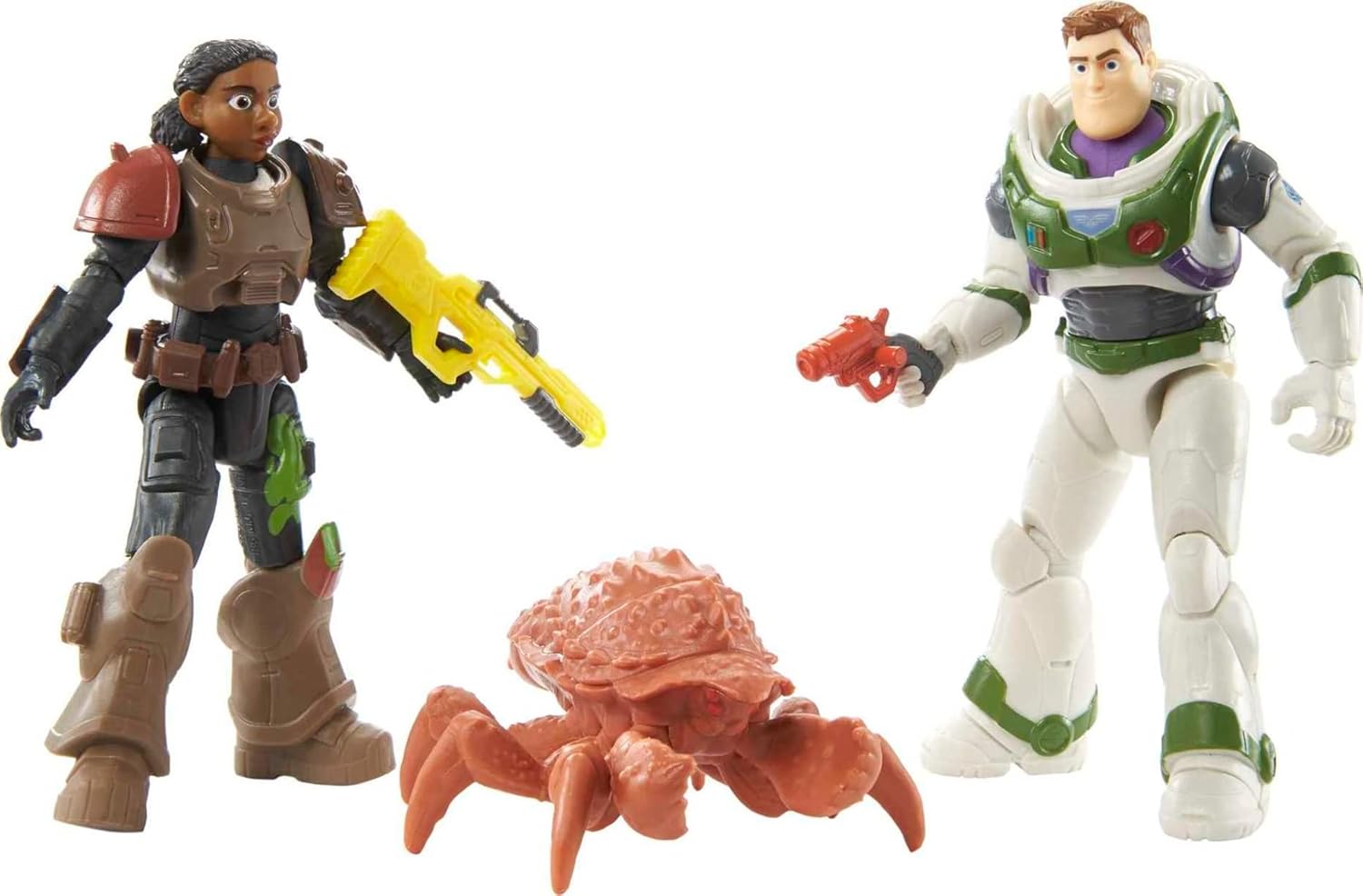 Mattel Disney and Pixar Lightyear Toy Figures & Accessories, Space Ranger Defense Set with Izzy & Buzz Lightyear Action Figures, Bug & 2 Weapons