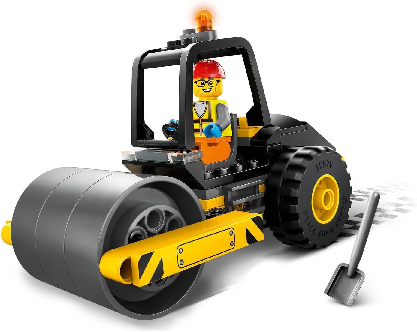 LEGO City 60401 Construction Steamroller Fun Gift, Vehicle Building Set for Kids Aged 5 and Older, Truck Model with Minifigure Worker Figure