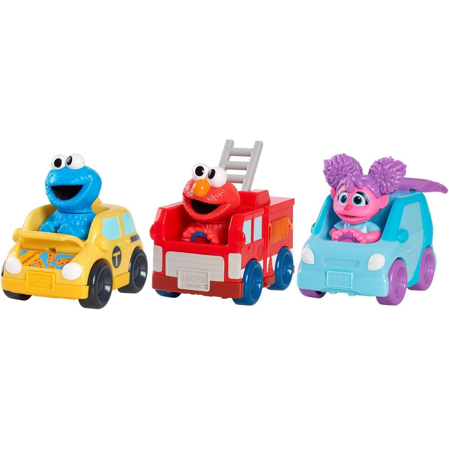 فقط العب لعبة Sesame Street Twist and Pop Wheelies المكونة من 3 قطع من مركبات ألعاب ما قبل المدرسة، ألعاب للأطفال للأعمار من عامين فما فوق