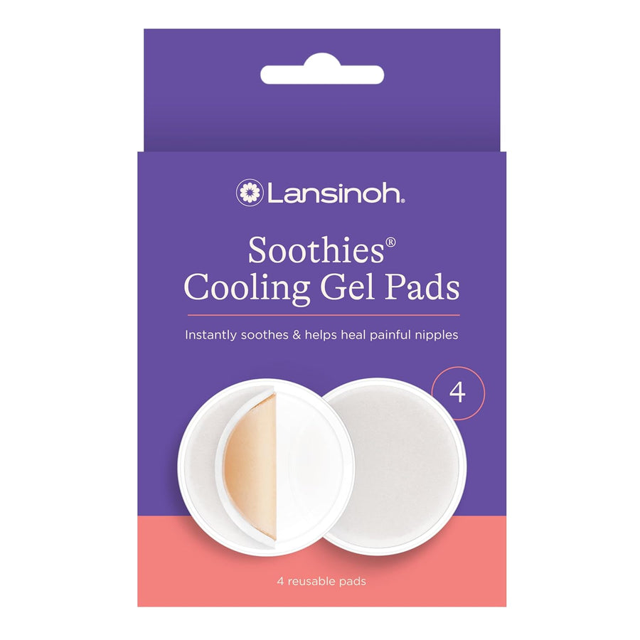 Lansinoh Soothies Cooling Gel Pads, 4 Count, Breastfeeding Essentials, Provides Cooling Relief for Sore Nipples
