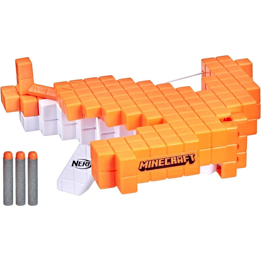 NERF Minecraft Pillager's Crossbow, Dart-Blasting Crossbow, Includes 3 Elite Darts, Real Crossbow Action, Pull-Back Priming Handle