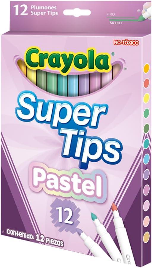 Crayola Bright Supertips Pastel Edition, Pack of 12