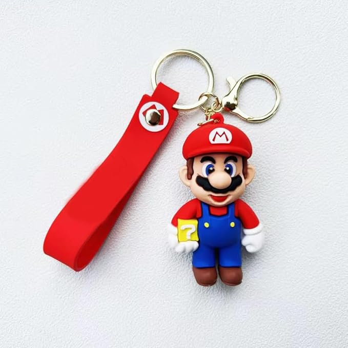 Super Mario 3D Figure Keychain Silicone Wrist Strap