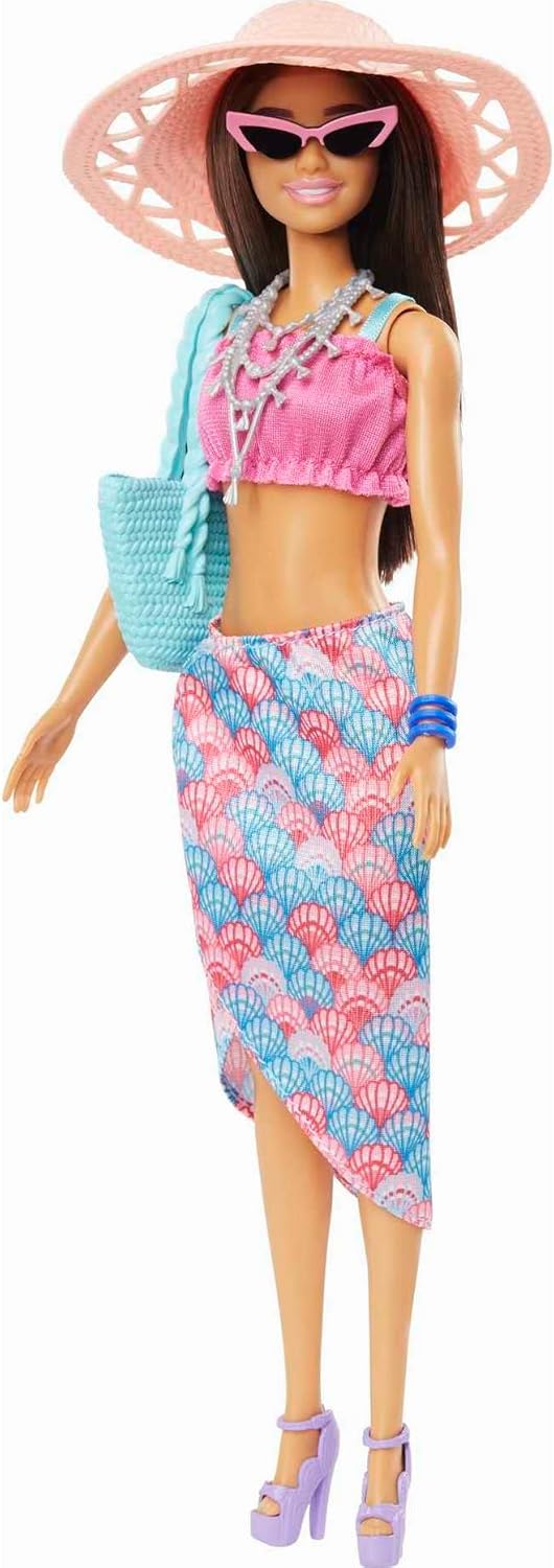 Barbie Doll and Fashion Advent Calendar, 24 Clothing and Accessory Surprises Like Swimsuit, Dress, Hat and Pet Kitten