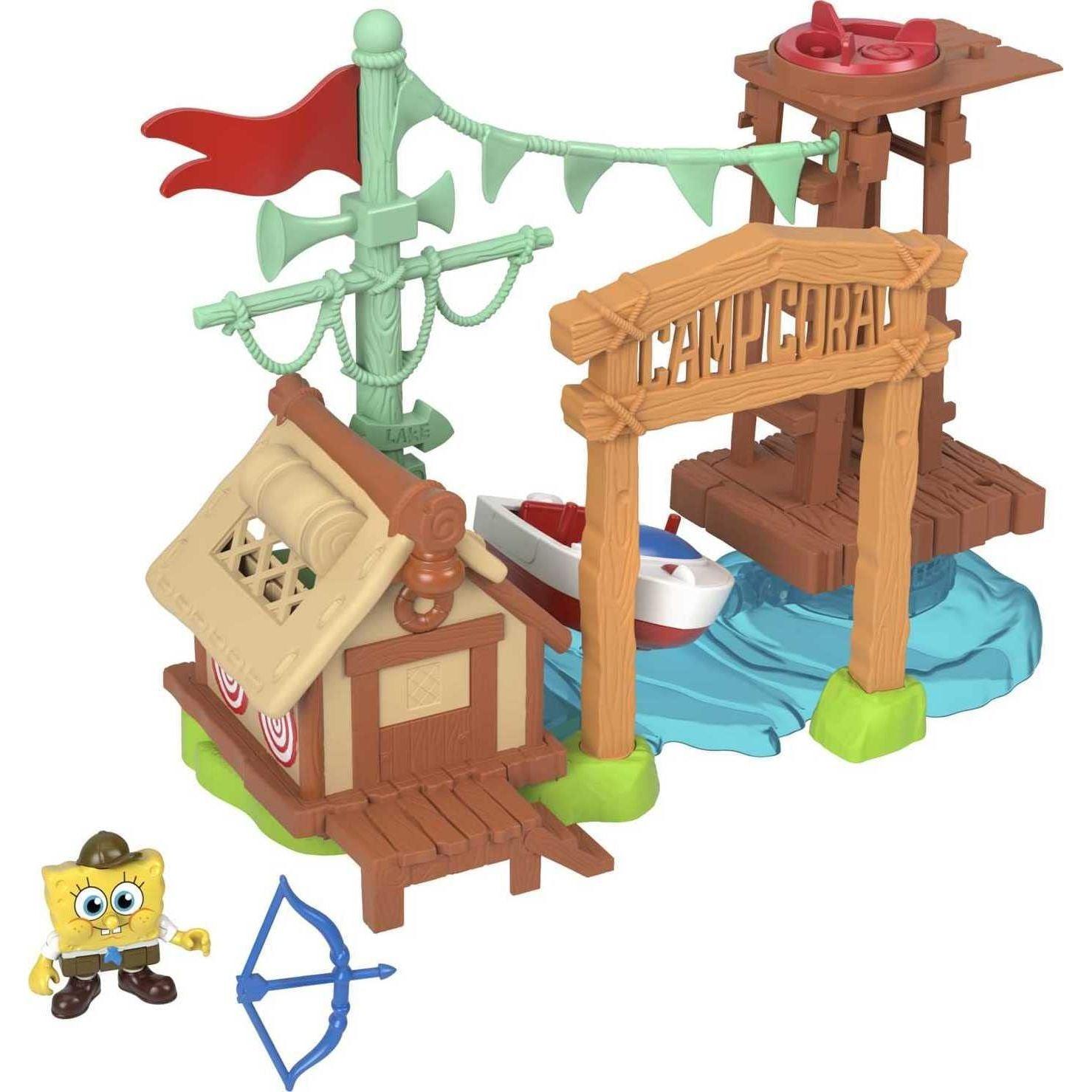 Imaginext Spongebob Playset, Camp Coral, Campground with Character Figure and Play Pieces for Preschool Pretend Play 3+ Years