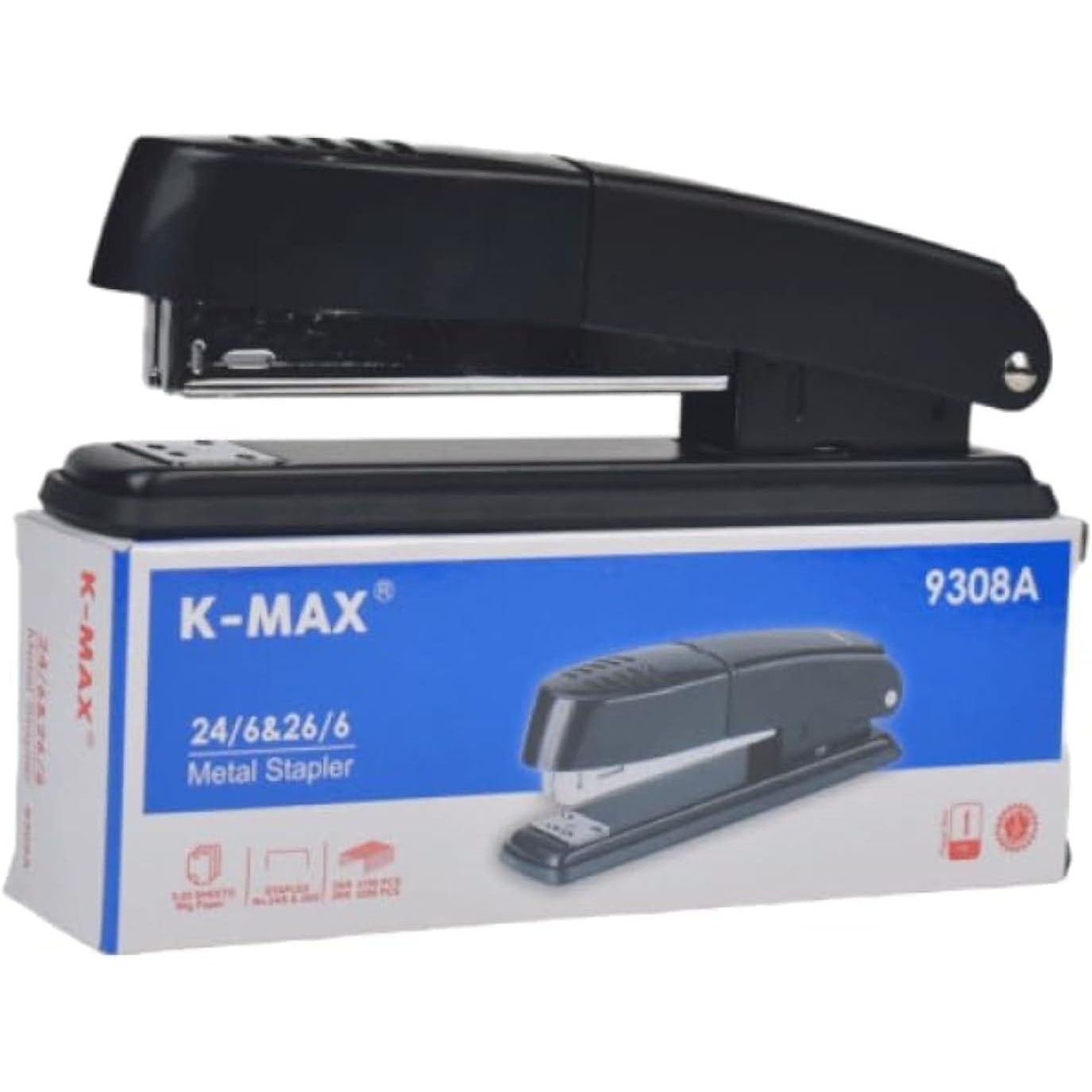 K-Max 9308 20 Sheets Stapler, 24/6-26/6 Staple Size - Colors May Vary