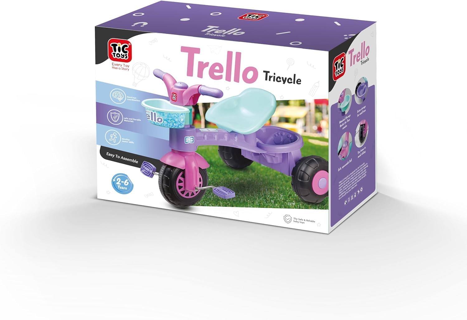 TIC TOYS KIDS Trello Tricycle 3 WHEEL BIKE - Purple Frozen