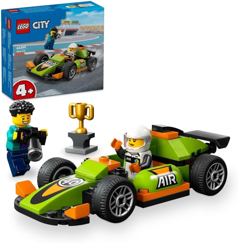 LEGO® City 60399 Green Race Car Toy, Classic Race Vehicle