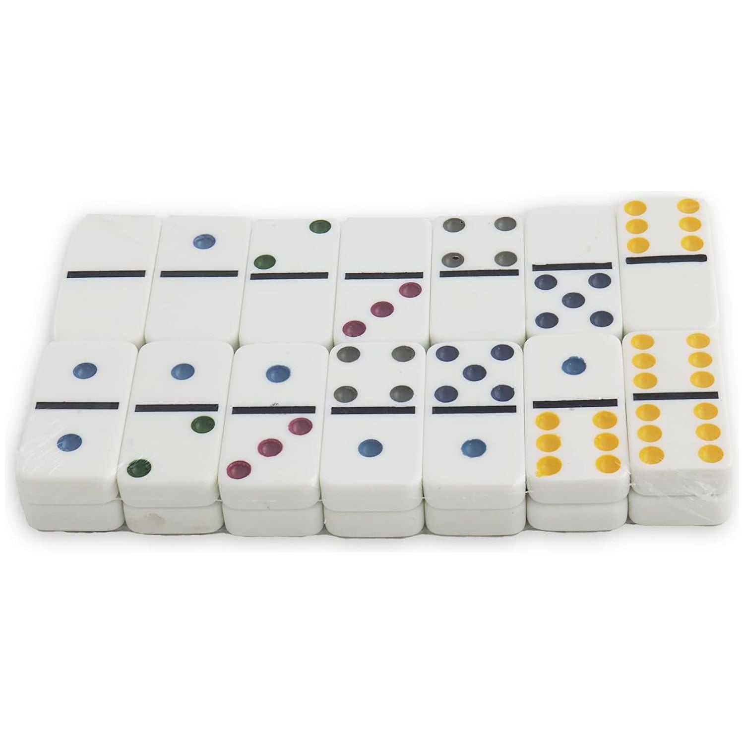 Double six color dot dominoes assorted tin box