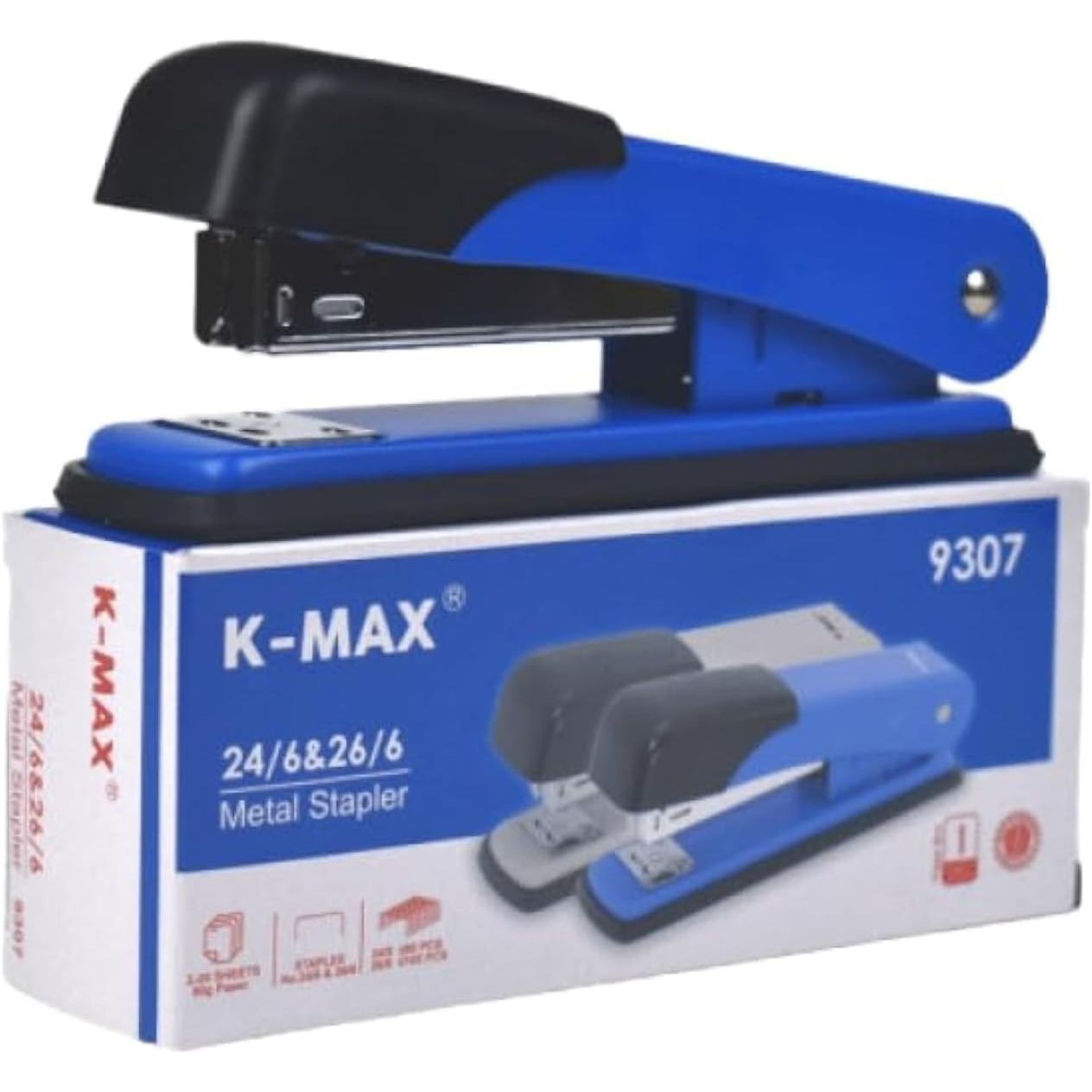 K-Max 9307 20 Sheets Stapler, 24/6-26/6 Staple Size