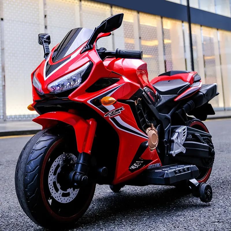 12V Sport-Style Kids' Electric Motorbike - Red