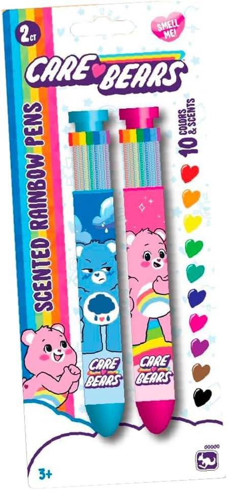 Kangaru Care Bears Scented Rainbow Pens 10 Colors & Scents - 2 Pens