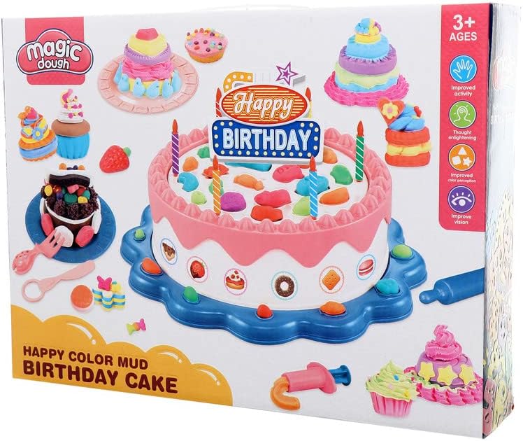 Magic Dough Happy Color Mud Birthday Cake 8500