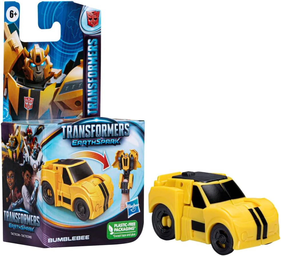 Transformers EarthSpark 6cm Tacticon Bumblebee Figure Robot Toy for Kids Age 6+