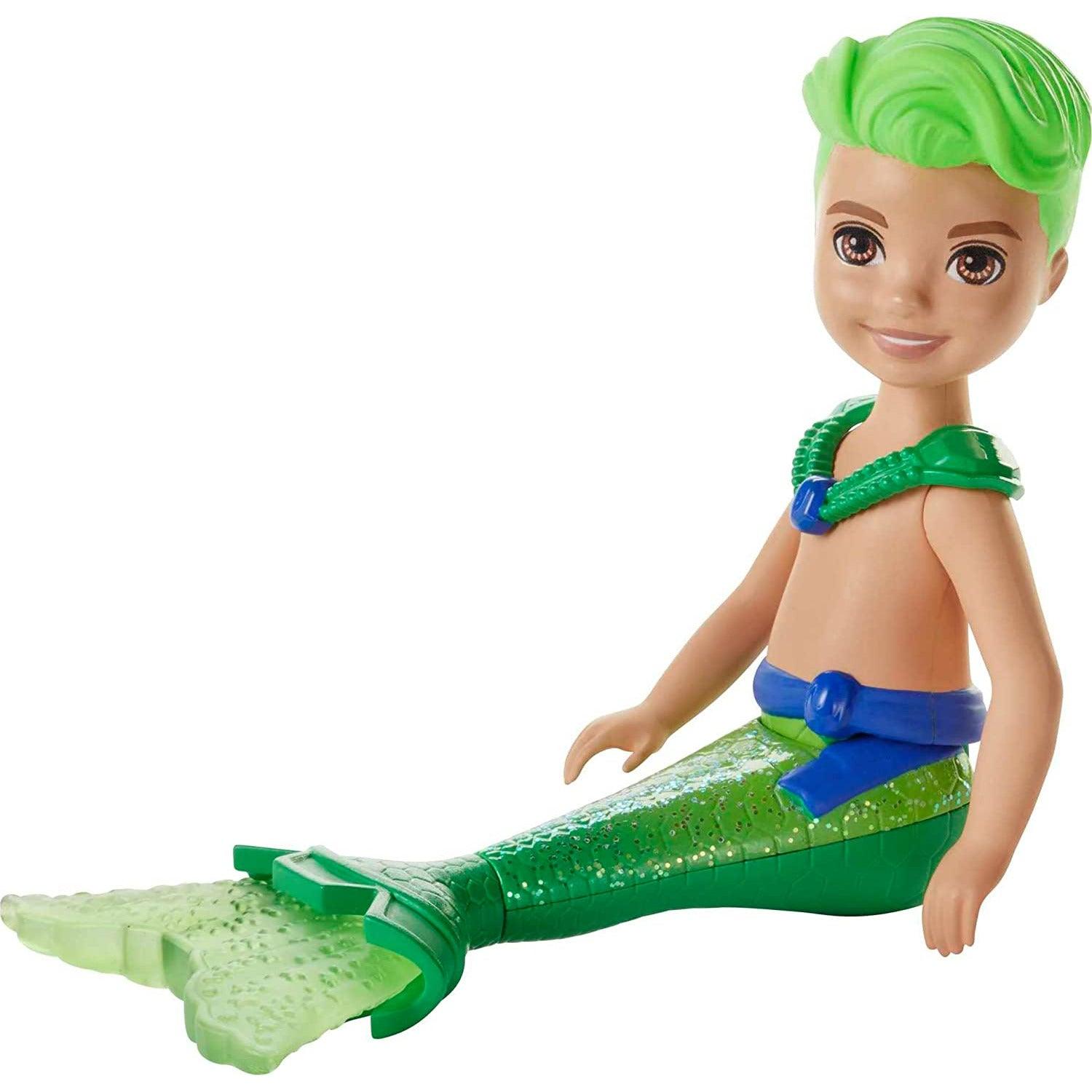 Barbie Dreamtopia Chelsea Merboy Doll with Green Hair & Tail - BumbleToys - 5-7 Years, Barbie, Dreamtopia, Fashion Dolls & Accessories, Girls, Mermaid, Pre-Order