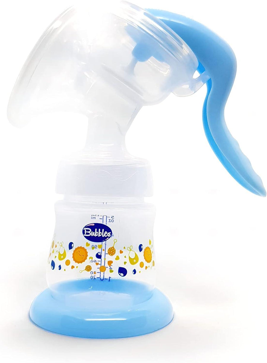 Bubbles manual breast pump - light blue
