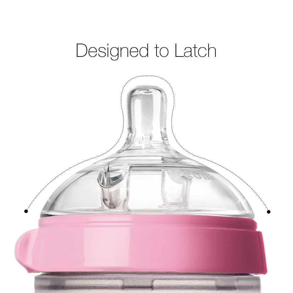 Comotomo Natural Feel Baby Bottle, Pink