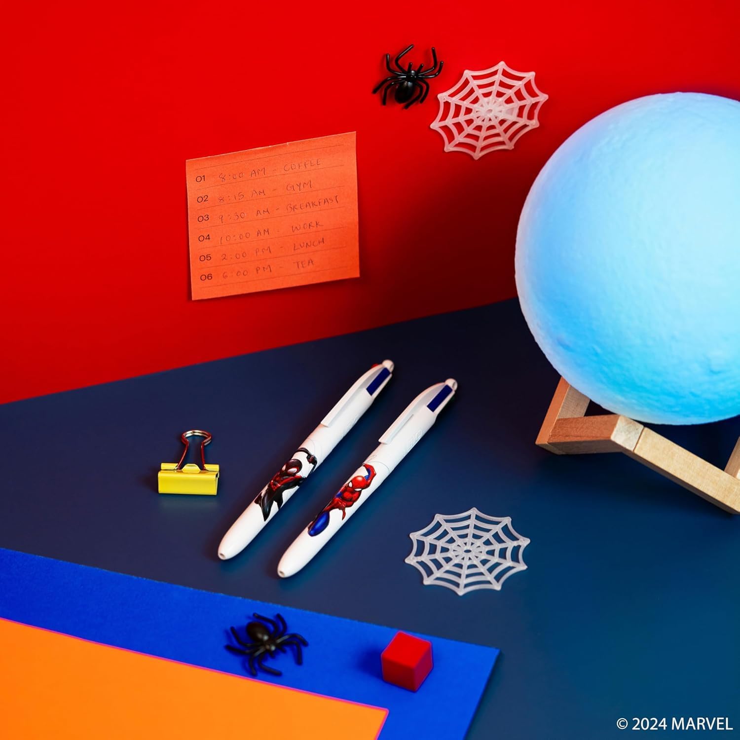 BIC 4 Color Retractable Ballpoint Pen with Marvel's Spider-Man Design and 1.0 mm Point, 2-Count in Assorted Ink