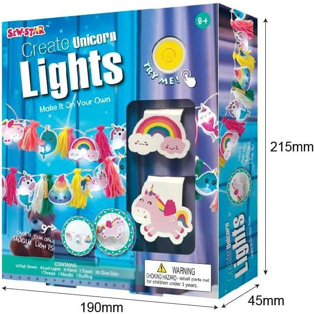 Sew Star Decorate Your Own String Lights LED Kit -Unicorn SS-19-035, 8+