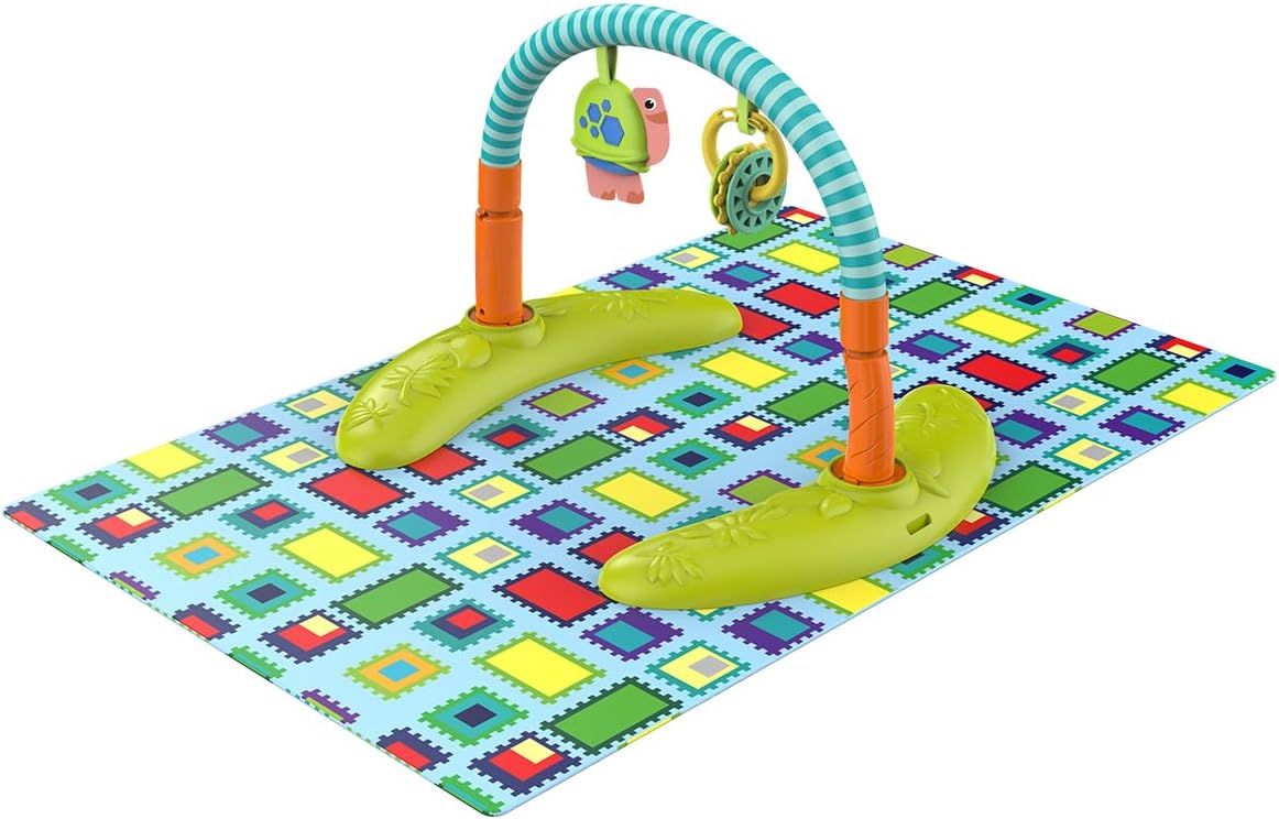 مركز أنشطة للأطفال الرضع مع نطاطية ٤ في ١ | يتحول إلى سجادة للاستلقاء على البطن، وكرسي هزاز ثابت، ومشاية دفع، وطاولة لعب للأطفال الصغار