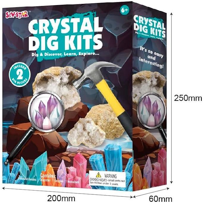 Sew Star Crystal Dig Kits- Excavation toy for kids SS-20-035, 6+