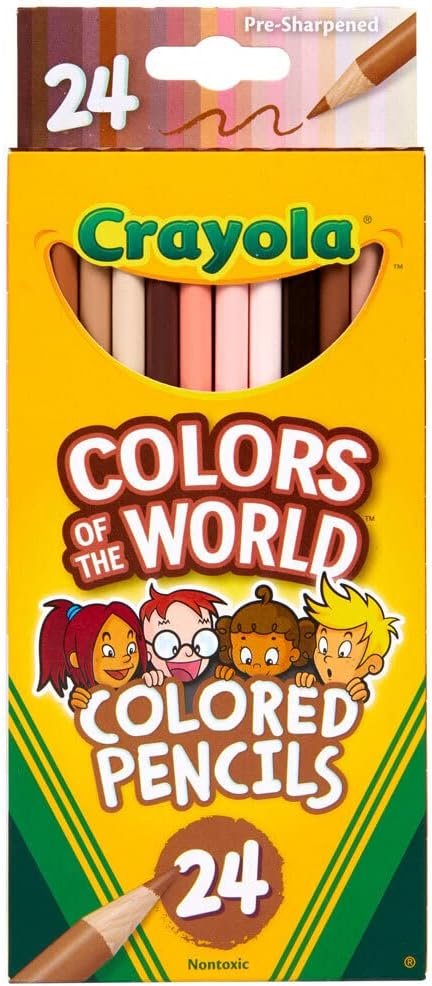 Crayola Colours of the World Coloured Pencils, Pack of 24, Assorted Multicultural Colours in Skin Tones