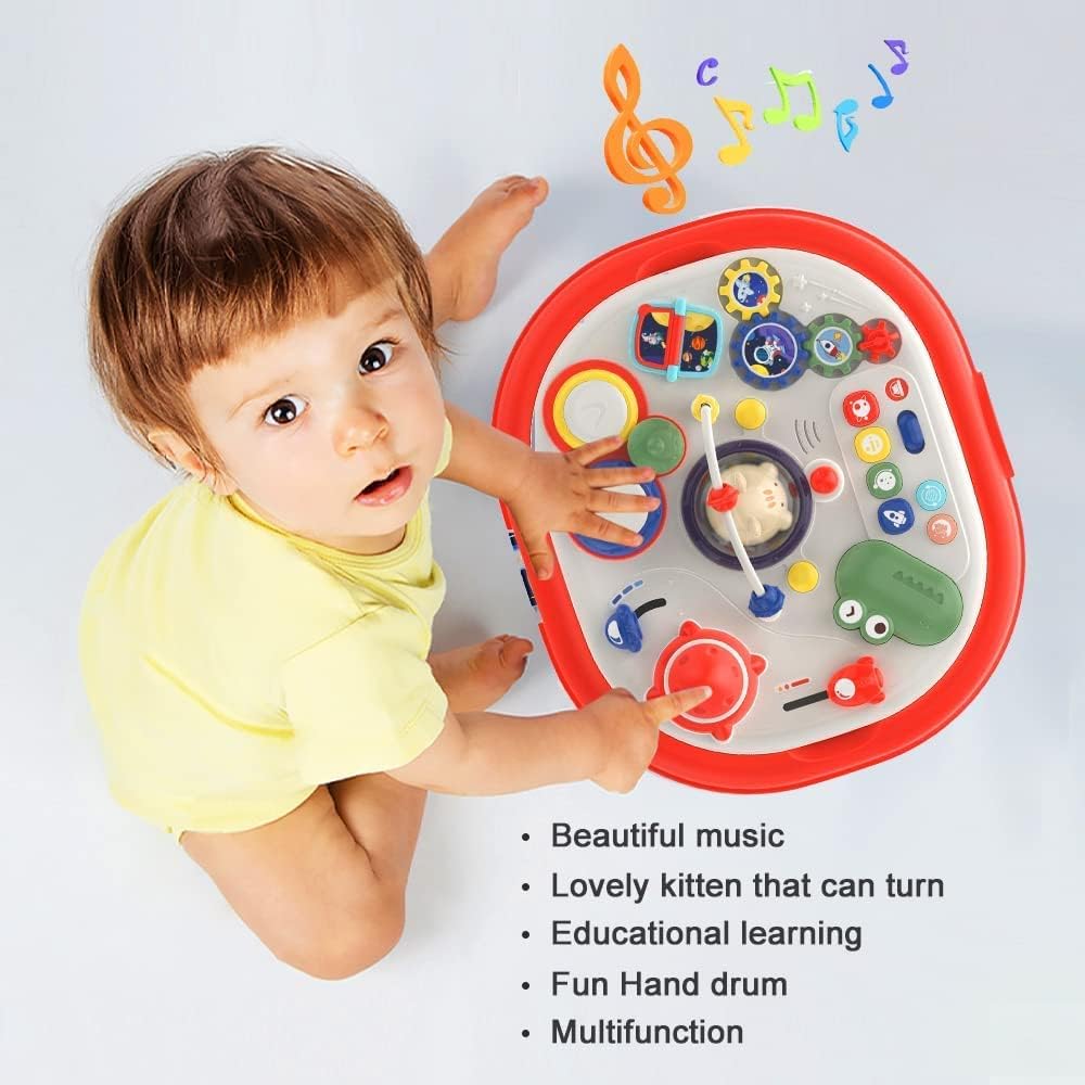Huanger Baby Toys Activity Table Double Sided  for 18M+ ages