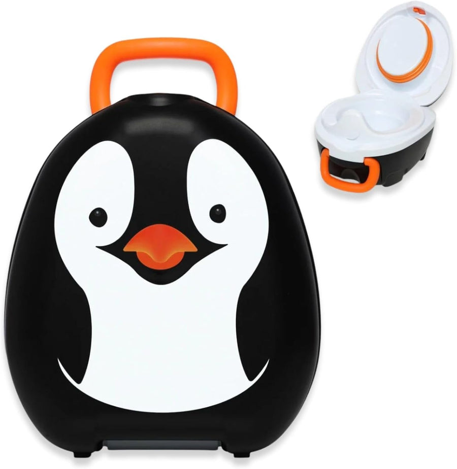 My Carry Potty Travel Potty, Award-Winning Portable Toddler Toilet Seat for Kids - Penguin