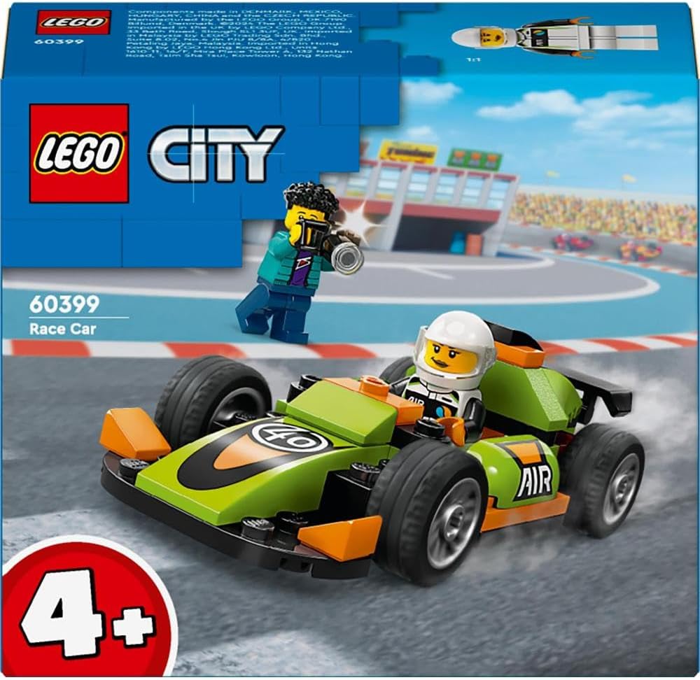 LEGO® City 60399 Green Race Car Toy, Classic Race Vehicle