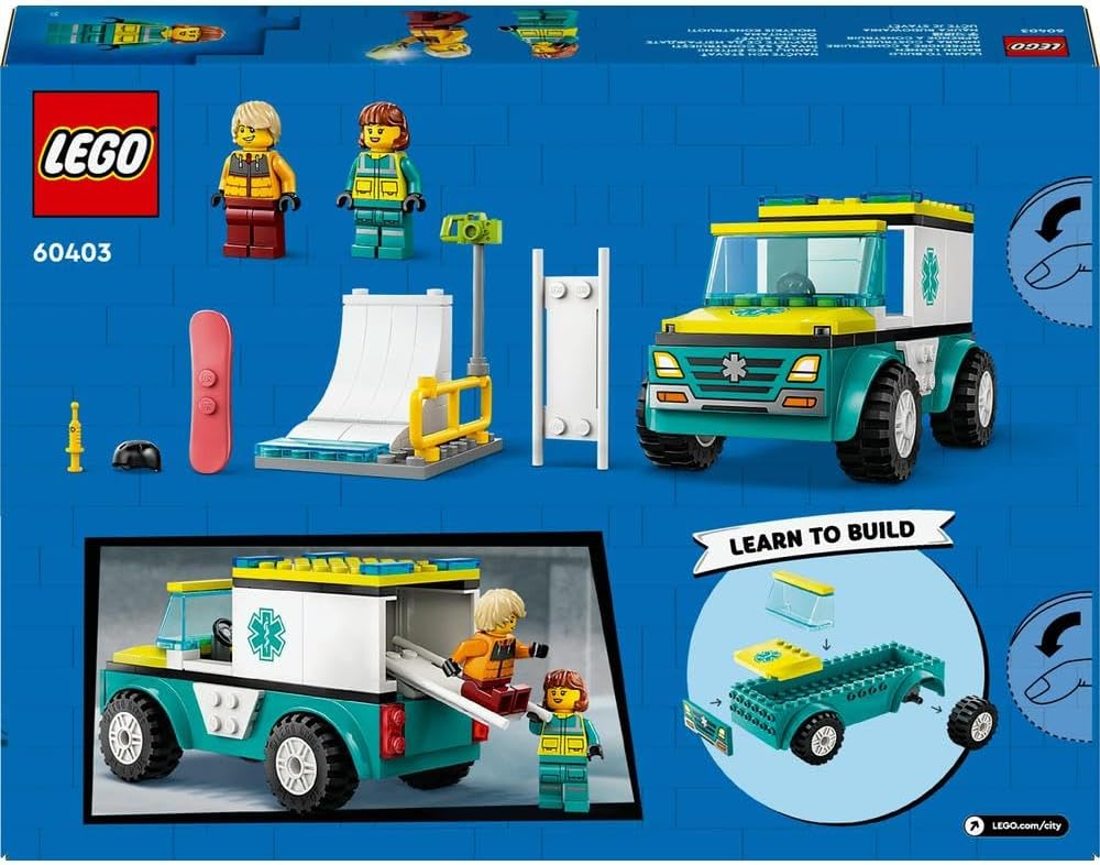 LEGO® City 60403 Emergency Ambulance & Skater Vehicle Set