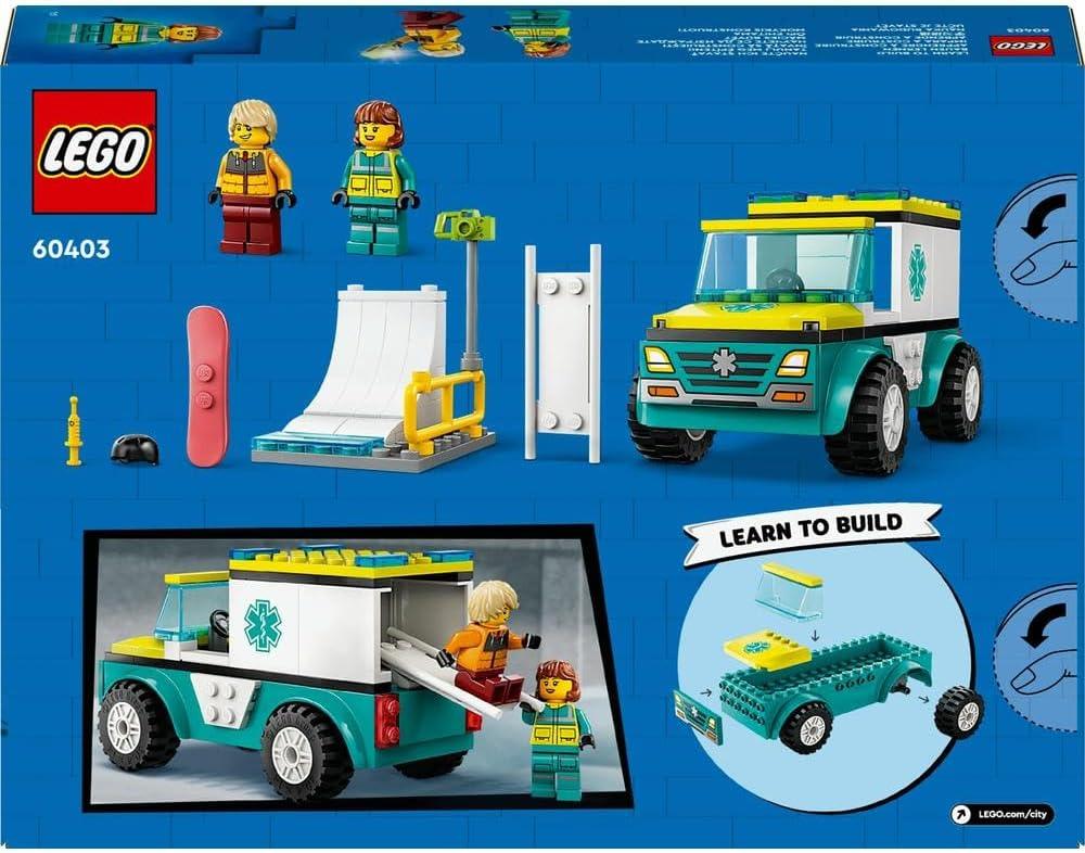 LEGO® City 60403 Emergency Ambulance & Skater Vehicle Set