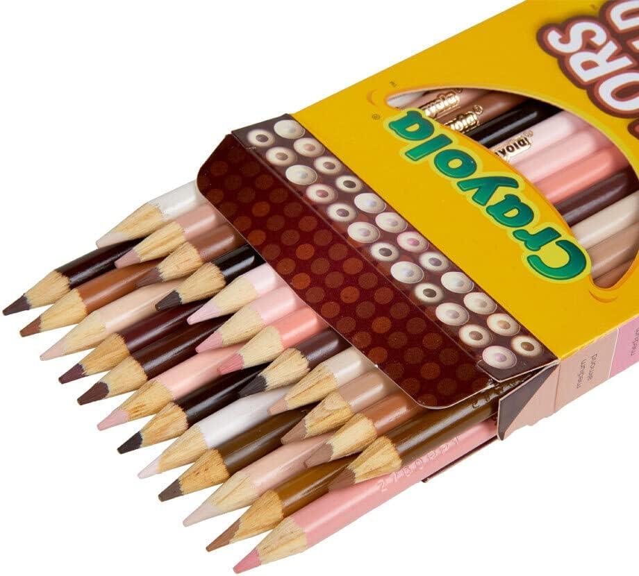 أقلام تلوين كرايولا كولورز أوف ذا وورلد، عبوة من 24 قلمًا، ألوان متنوعة متعددة الثقافات بدرجات لون البشرة