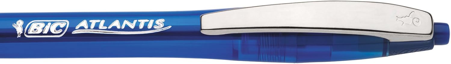 BIC Atlantis Original Retractable Ball Pen, Medium Point (1.0 mm), Blue, 2-Count