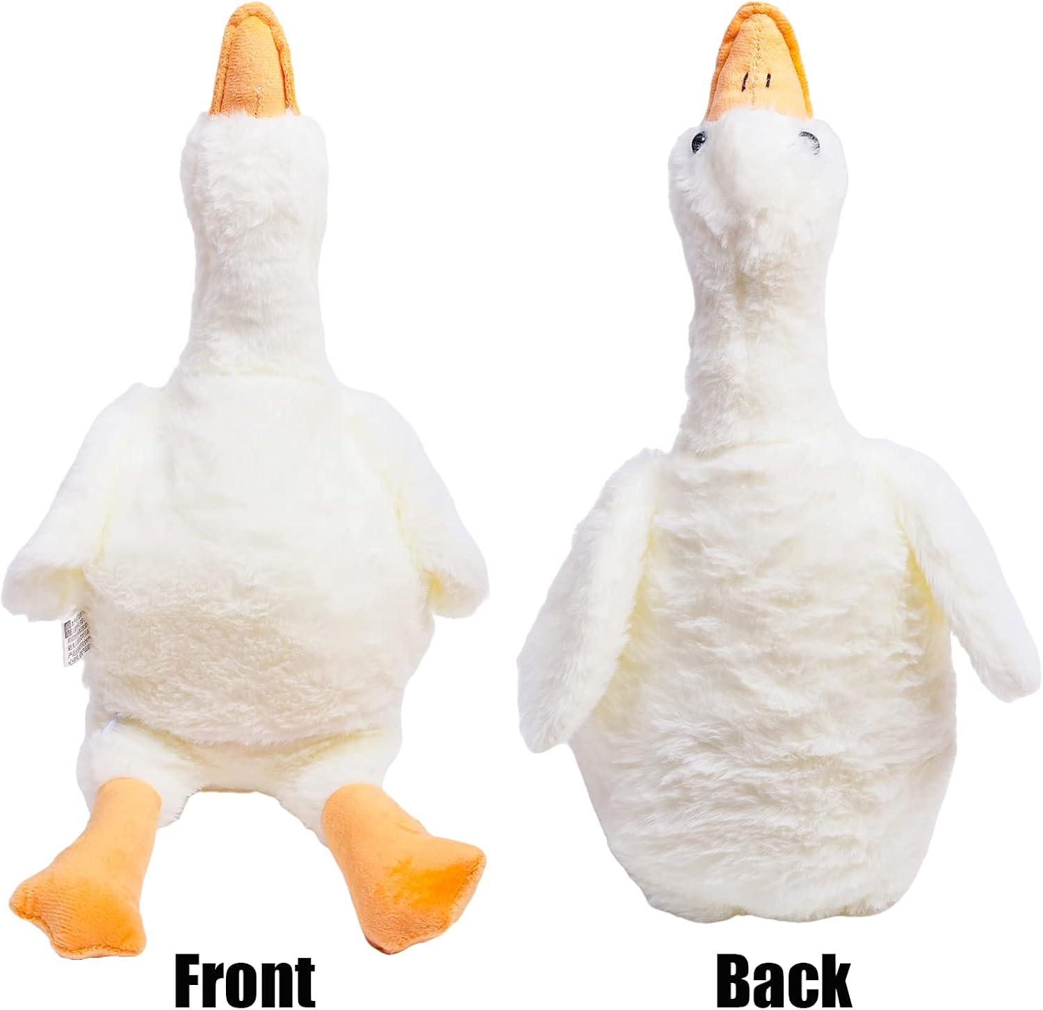 Goose Stuffed Animal Cute Swan Plushies Big Duck Plush Toy for Girls Boys Party Favors Birthday Gift (White) 90 cm
