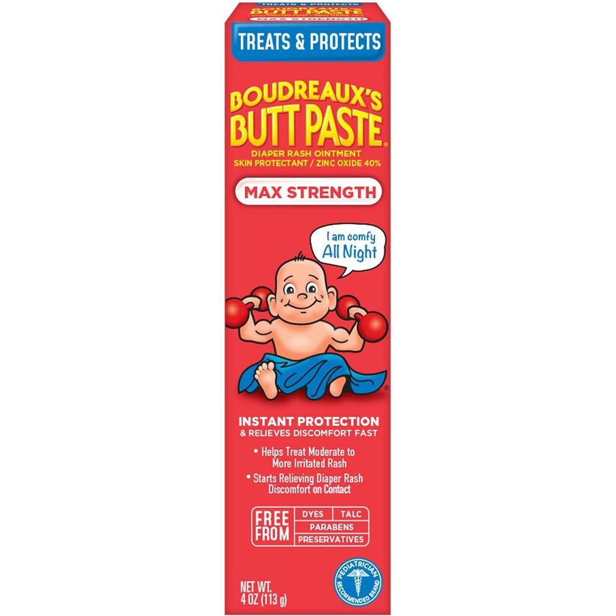 Boudreaux's Butt Paste Maximum Strength Diaper Rash Cream, Ointment for Baby