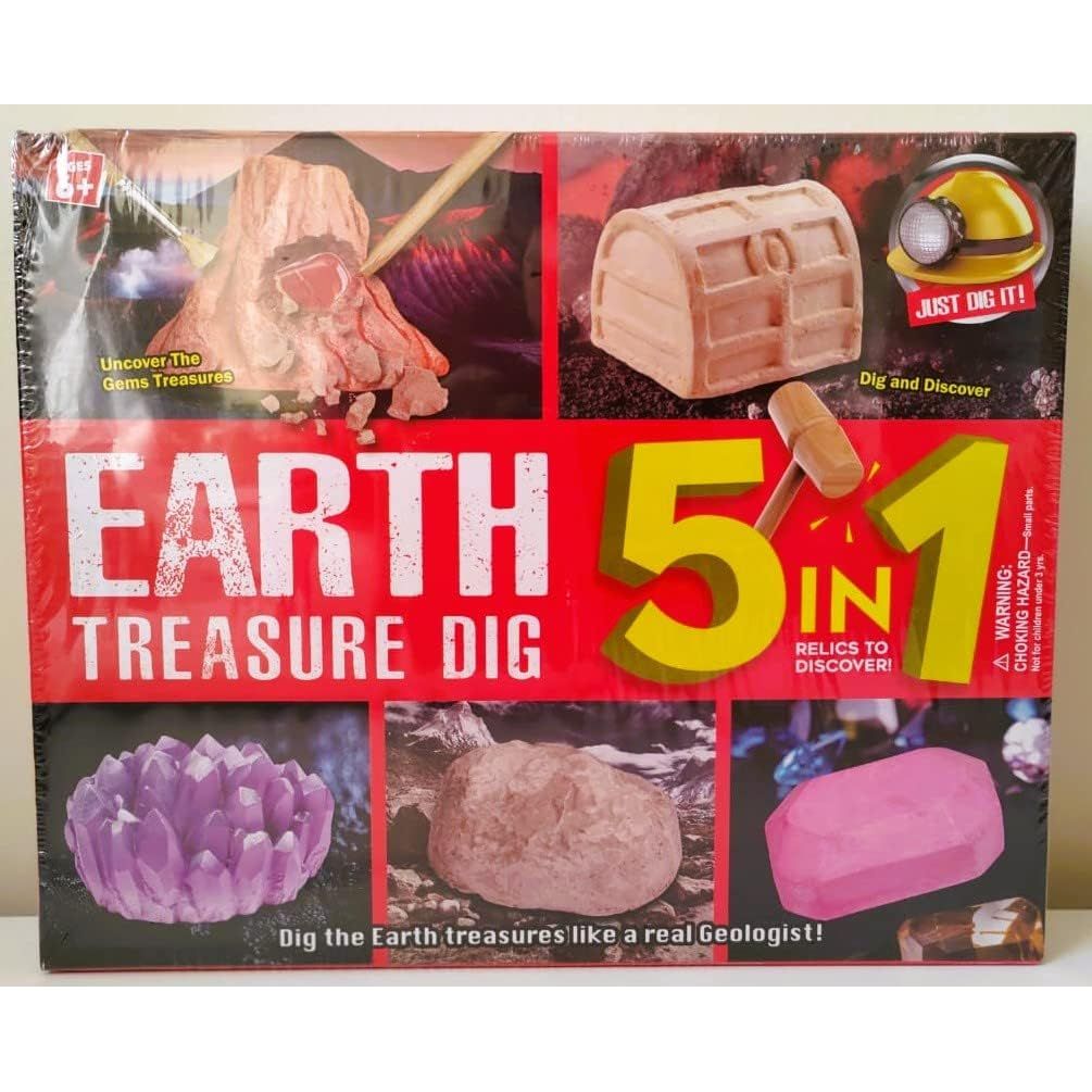 Eduman 5 In 1 Earth Treasure Dig Kit D3140G, 6+